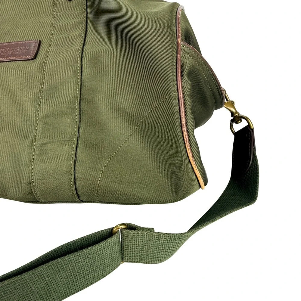 POLO GOLF CHARLESTON Canvas Leather Trim Duffle Bag Olive Green Travel Weekend
